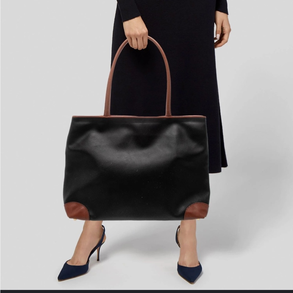 Bottega Veneta Black and Brown Large Leather Marco Polo Bag